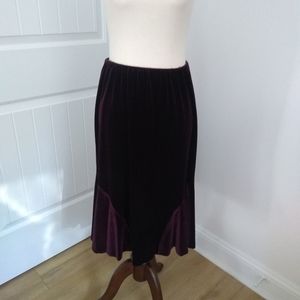 Alex Evenings L Purple velvet mermaid skirt